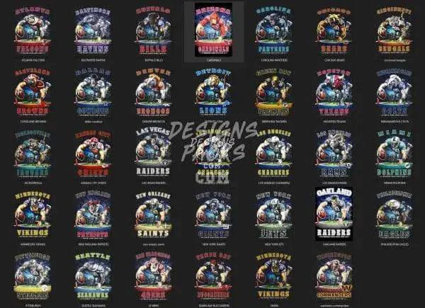 34 Football teams Designs Bundle PNG
