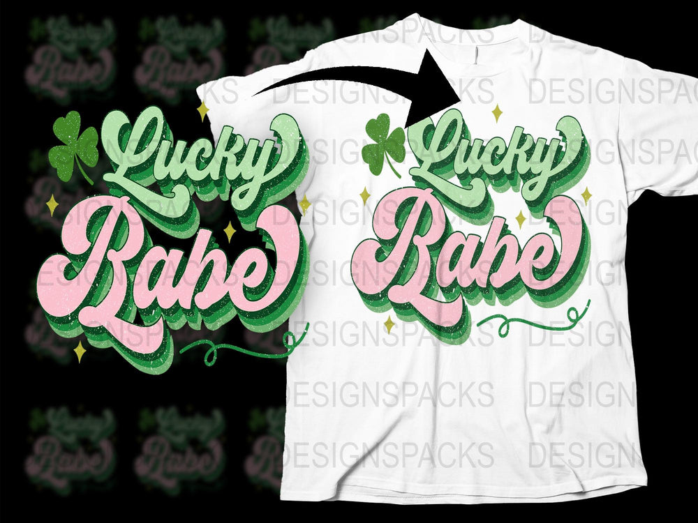 Lucky Babe T-Shirt St. Patrick's Day Clover Graphic Tee Women's Fashion Irish Celebration Top Casual Wear