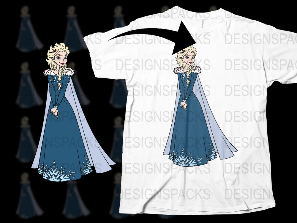 Elsa Inspired T-Shirt, Frozen Princess Graphic Tee, Kids and Adults, Disney Character Top, Casual Wear