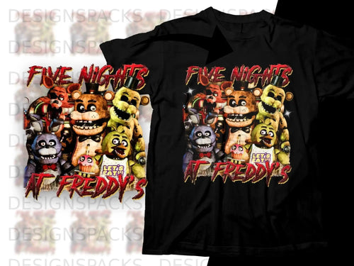 Five Nights at Freddy's graphic tee with characters and 