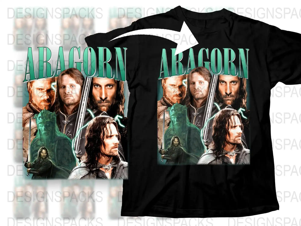 Aragorn Movie Inspired T-Shirt, Lord of the Rings Character Tee, Fantasy Film Graphic Shirt, Unique Gift Idea for Fans
