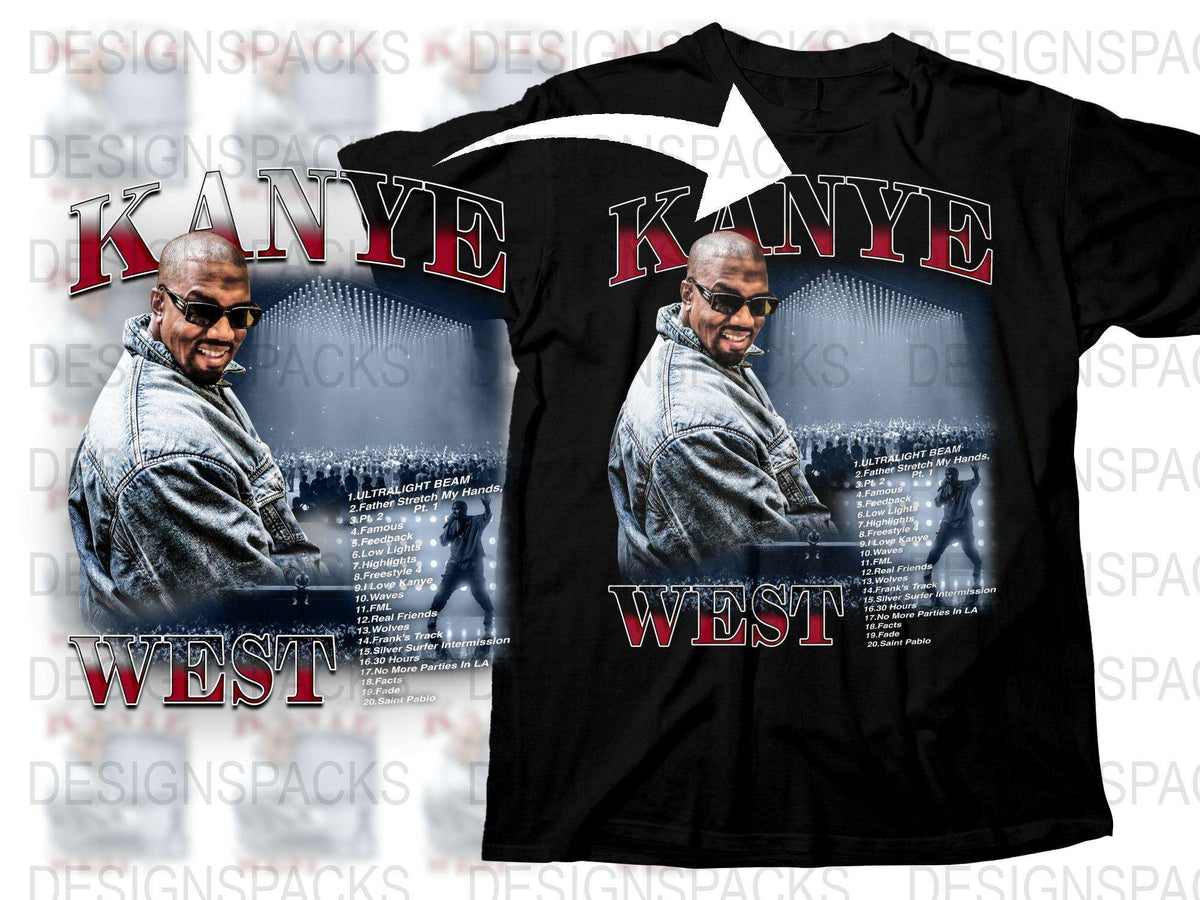 Kanye West Graphic T-Shirt, Hip Hop Artist Music Tee, Urban Fashion Streetwear, Unisex Black Cotton Shirt
