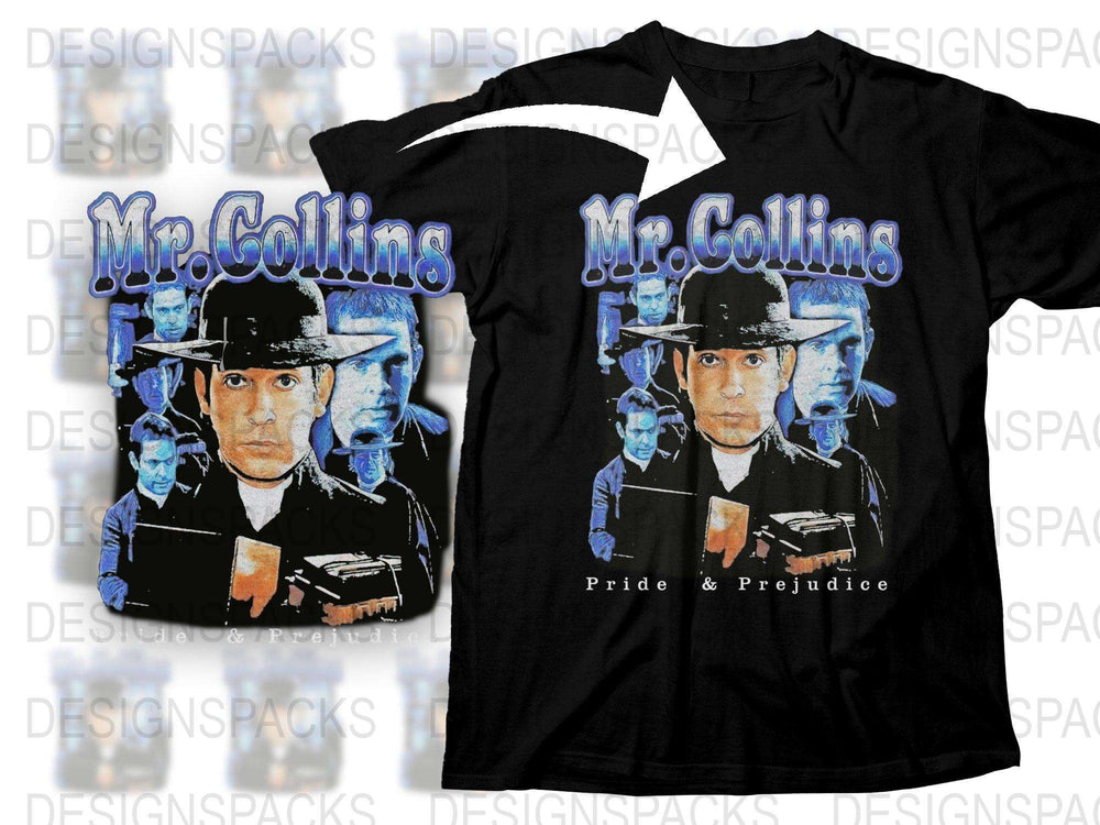 Mr. Collins Pride and Prejudice Graphic T-Shirt, Vintage Movie Character Tee, Literary Gift Idea, Classic Book Fan Apparel