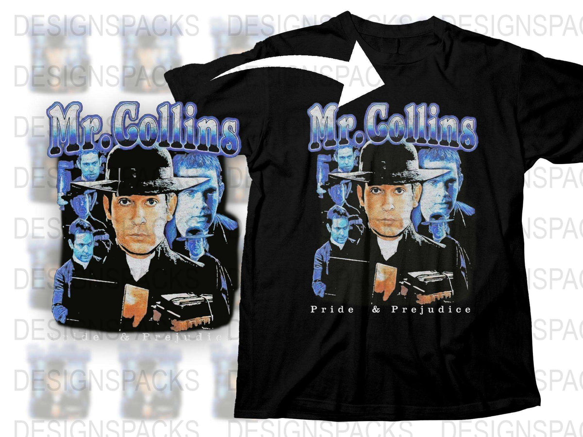 Mr. Collins Pride and Prejudice Graphic T-Shirt, Vintage Movie Character Tee, Literary Gift Idea, Classic Book Fan Apparel