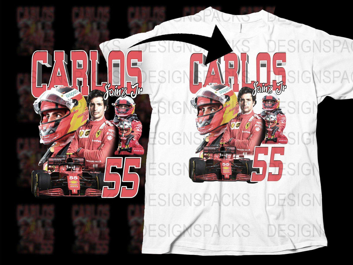 Carlos Saint Jr Racing Fan T-shirt, Race Car Driver Graphic Tee, Motorsport Apparel, Number 55