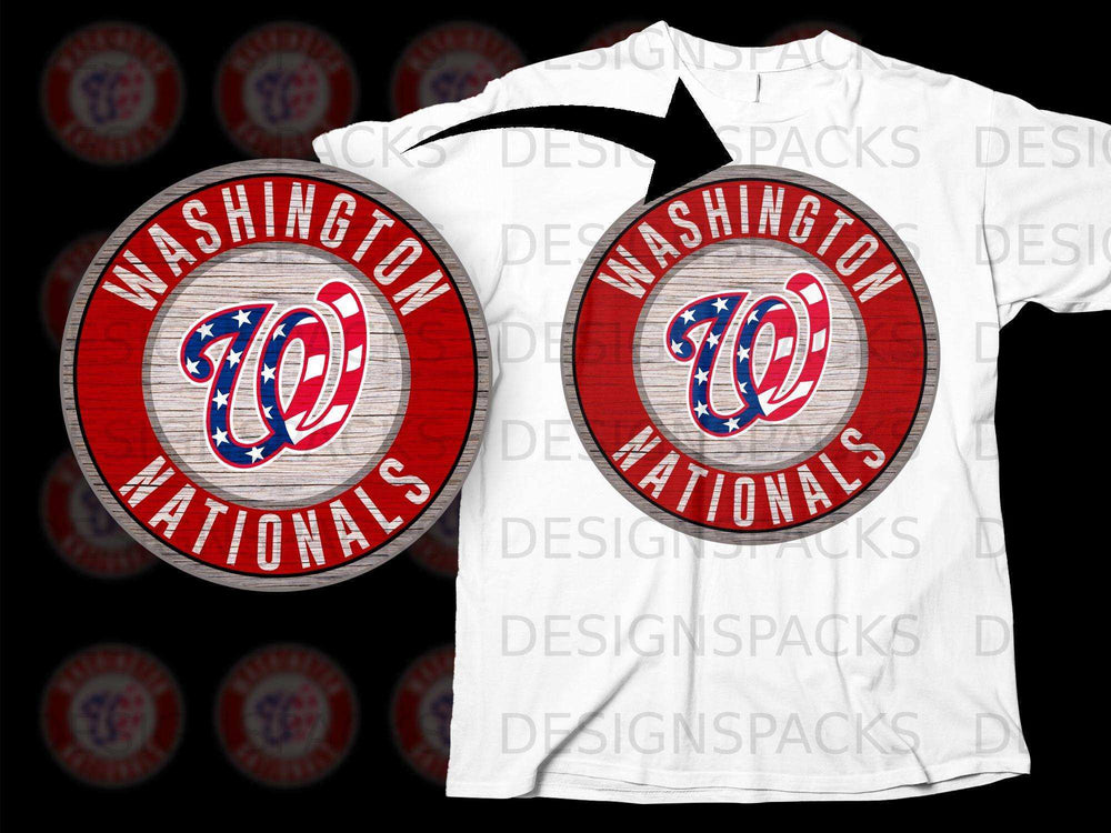 Washington Nationals Distressed Logo Circular T-shirt