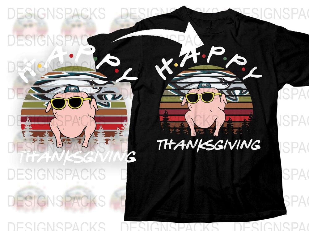 Funny Thanksgiving T-Shirt, Hipster Turkey with Sunglasses, Happy Thanksgiving Tee, Holiday Clothing, Festive Fall Shirt