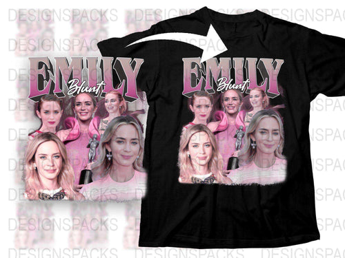 Celebrity Inspired Graphic T-Shirt, Pink Font Fashion Tee with Multiple Faces Design, Trendy Top for Fans