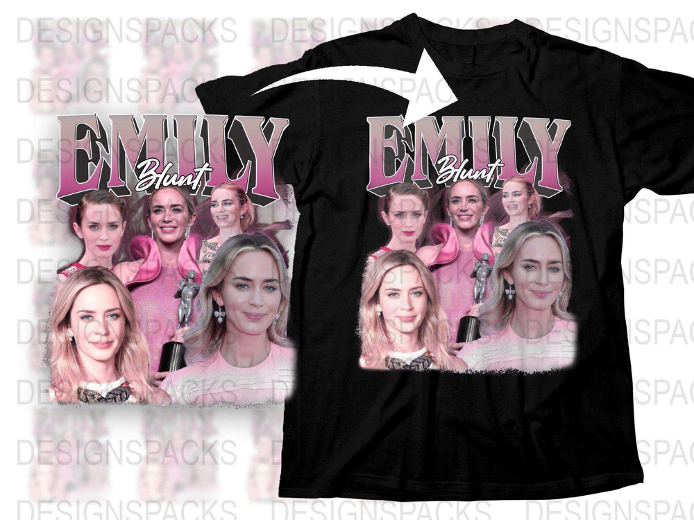 Celebrity Inspired Graphic T-Shirt, Pink Font Fashion Tee with Multiple Faces Design, Trendy Top for Fans