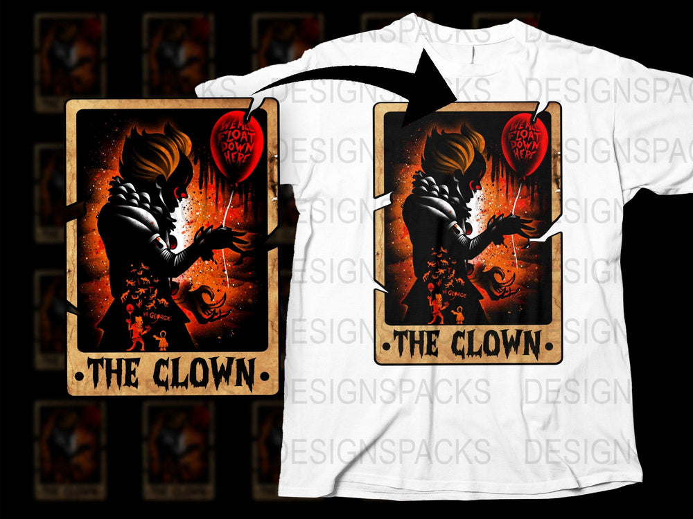 Scary Clown T-Shirt, Horror Movie Fan Apparel, Halloween Costume Tee, Unique Graphic Design Shirt, Unisex Clothing
