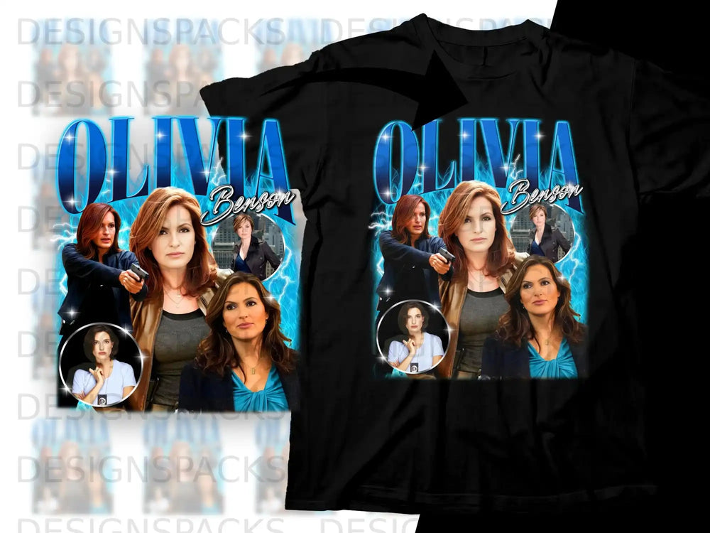Olivia Benson collage with four portraits and "Olivia Benson" text.