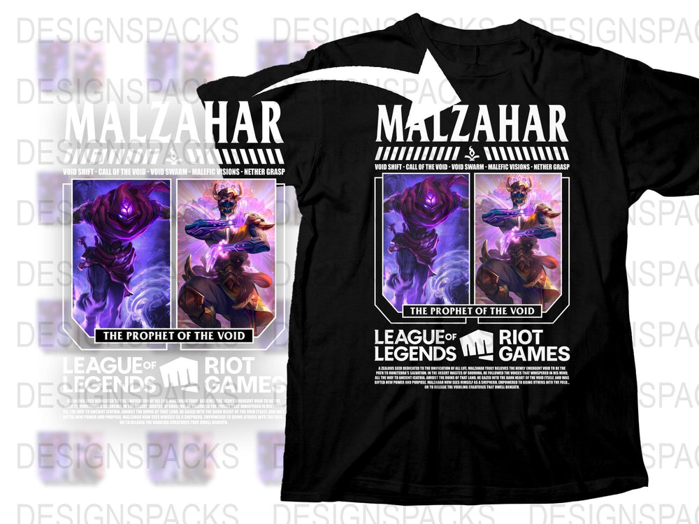 League of Legends Malzahar T-Shirt, The Prophet of the Void Graphic Tee, Riot Games Merchandise