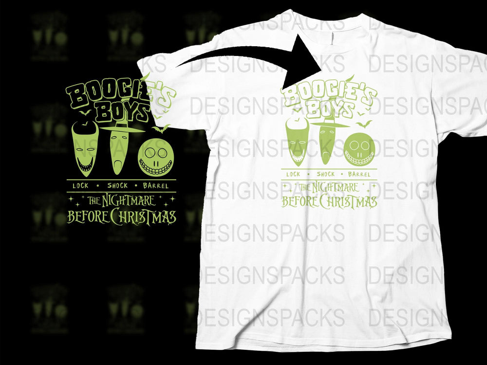 Nightmare Before Christmas T-Shirt, Oogie Boogie Boys Graphic Tee, Halloween Casual Apparel