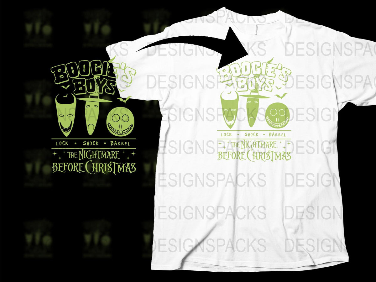 Nightmare Before Christmas T-Shirt, Oogie Boogie Boys Graphic Tee, Halloween Casual Apparel
