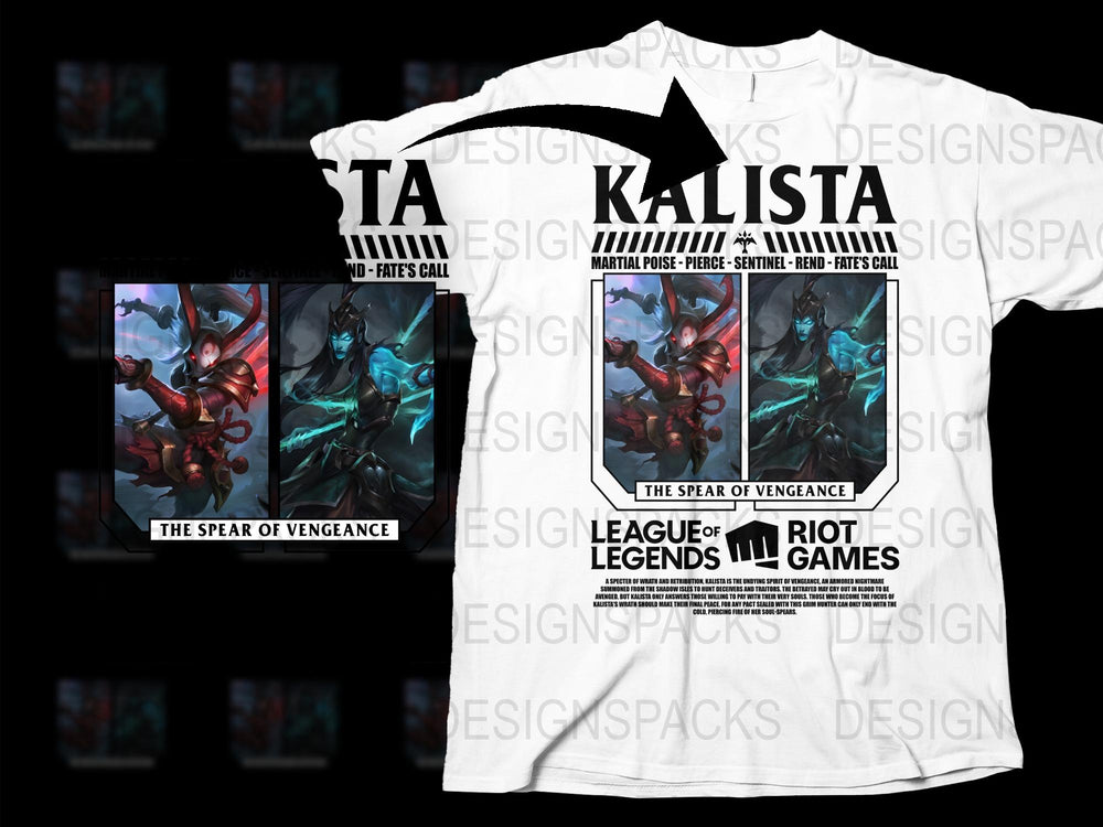 League of Legends T-Shirt Kalista Graphic Tee Gaming Apparel Unisex Shirt Gift Idea