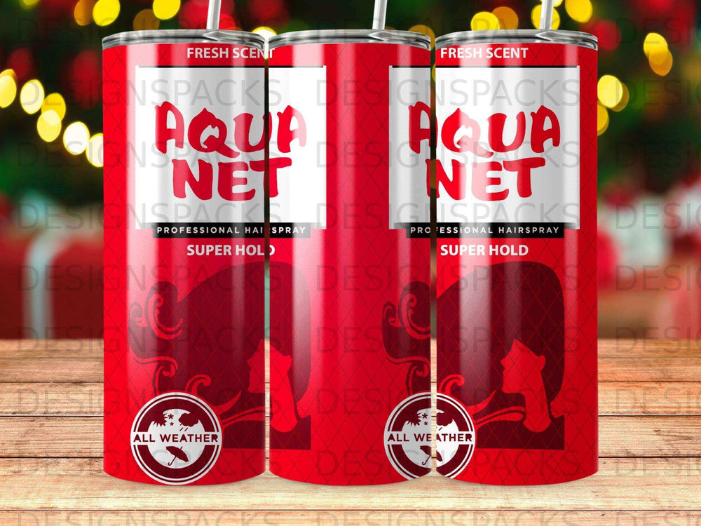 Three Aqua Net hairspray cans featuring "Super Hold" and "All Weather" text.