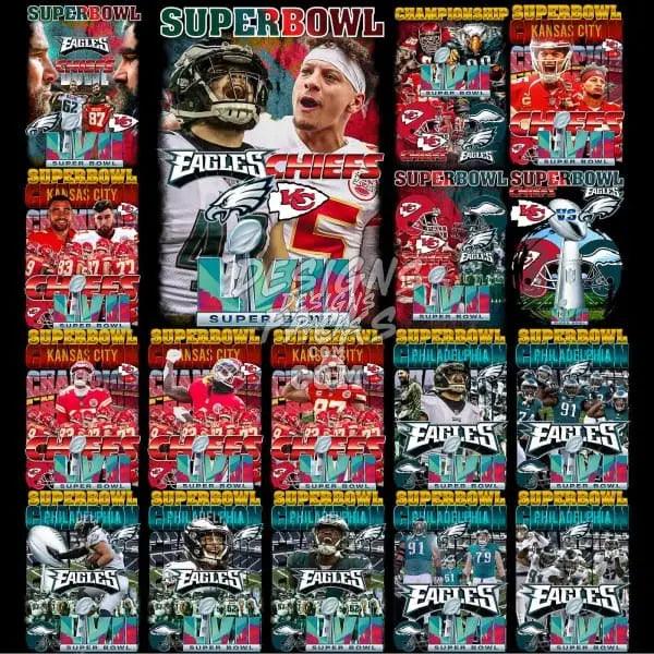 35 Super Bowl 2023 Football Philadelphia Kansas Designs Bundle PNG designspacks