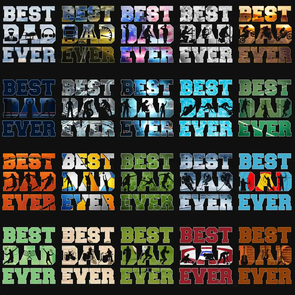 35 Best Dad Father's Day Sports & Hobbies Designs Bundle PNG