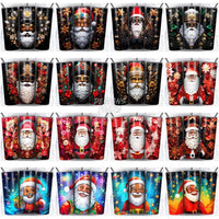 Load image into Gallery viewer, 35 Black Santa Claus Christmas Tumbler Wrap Bundle Jpg
