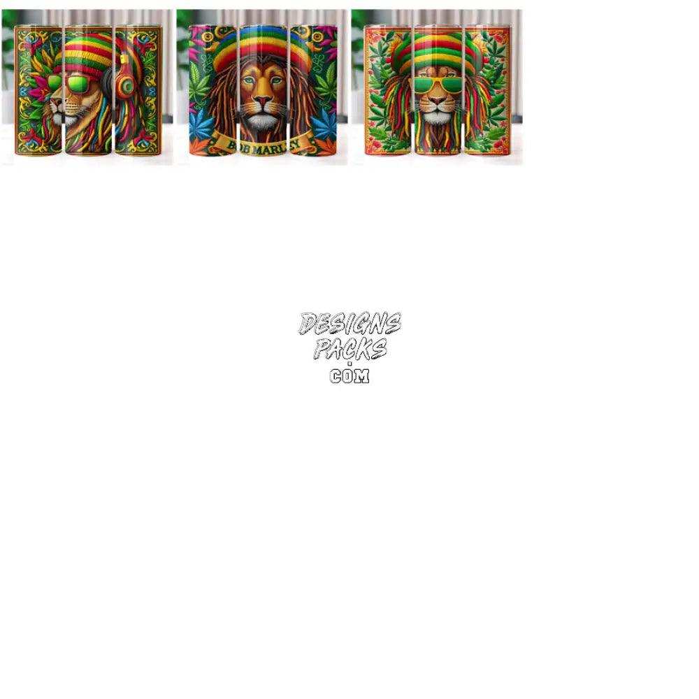 35 Bob Marley Lion Weed Music Tumbler Wrap Bundle Jpg