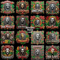 Load image into Gallery viewer, 35 Bob Marley Rasta Music Designs Bundle Png
