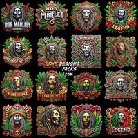 Load image into Gallery viewer, 35 Bob Marley Rasta Music Designs Bundle Png
