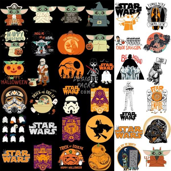 35 Halloween Space Movie Designs Bundle PNG DESIGNSPACKS