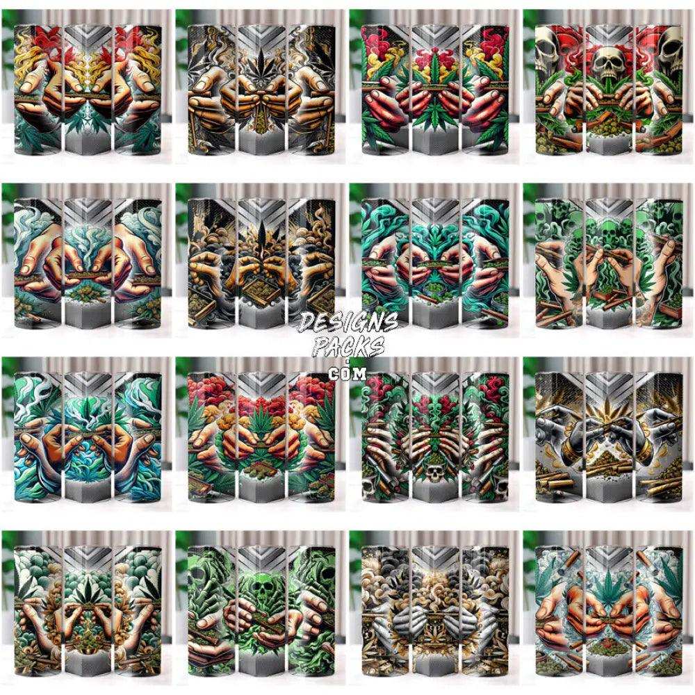 35 Men Hands 420 Cannabis Marijuana Tumbler Wrap Bundle Jpg