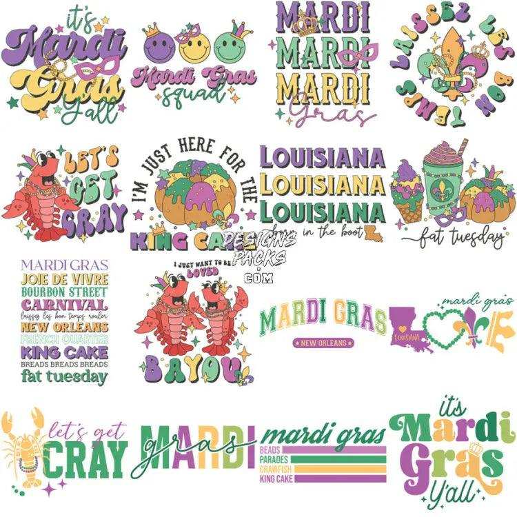 35 Mixed Mardi Gras Designs Bundle Png