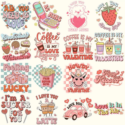35 Retro Valentine Designs Bundle Png