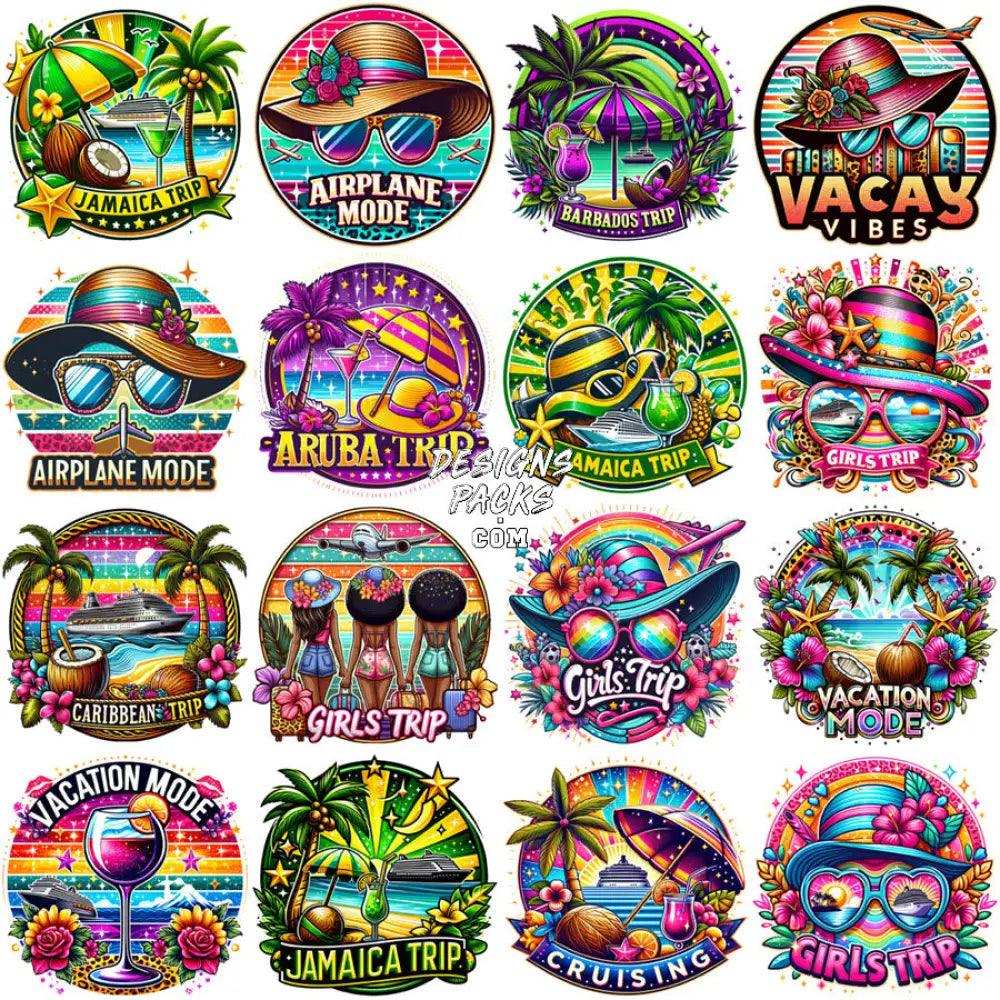 35 Summer Vacation Designs Bundle Png