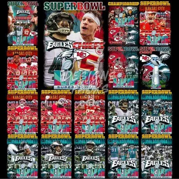 35 Super Bowl 2023 Football Philadelphia Kansas Designs Bundle PNG