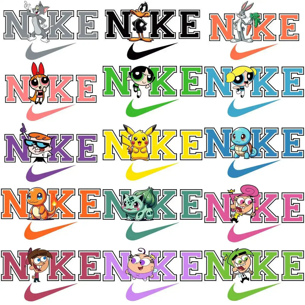35 Swoosh Brand Cartoons Mix Designs Bundle PNG PDF