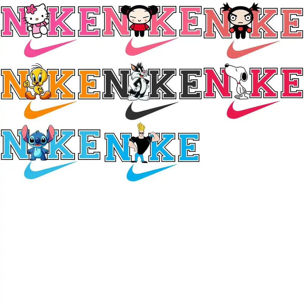 35 Swoosh Brand Cartoons Mix Designs Bundle PNG PDF