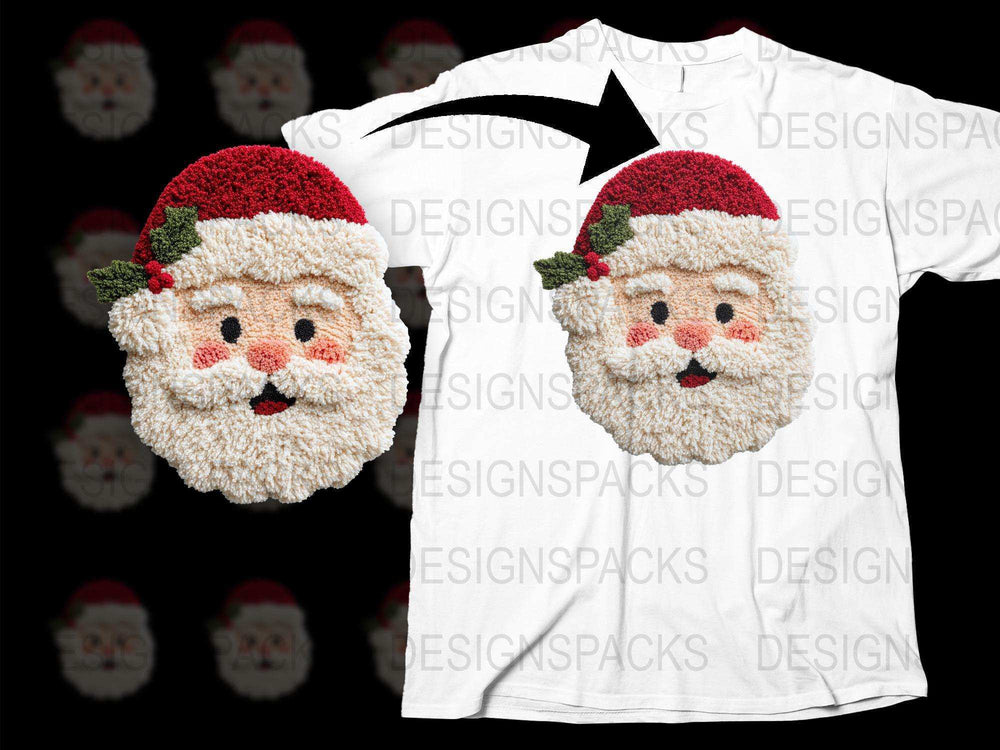 Festive Santa Claus Face T-Shirt, Christmas Holiday Graphic Tee, Unisex Winter Apparel