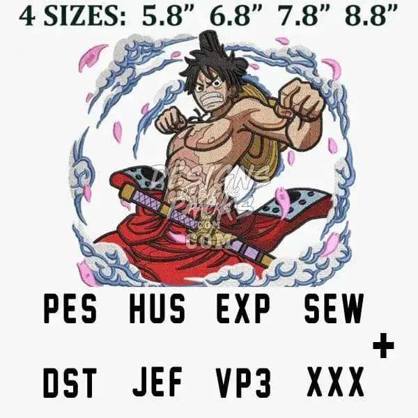 Monkey D. Luffy One Piece Anime Embroidery Design