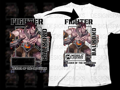 Mobile Legends Fighter Balmond T-Shirt, Orc Legion Leader Graphic Tee, Gaming Apparel