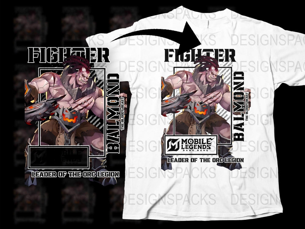 Mobile Legends Fighter Balmond T-Shirt, Orc Legion Leader Graphic Tee, Gaming Apparel