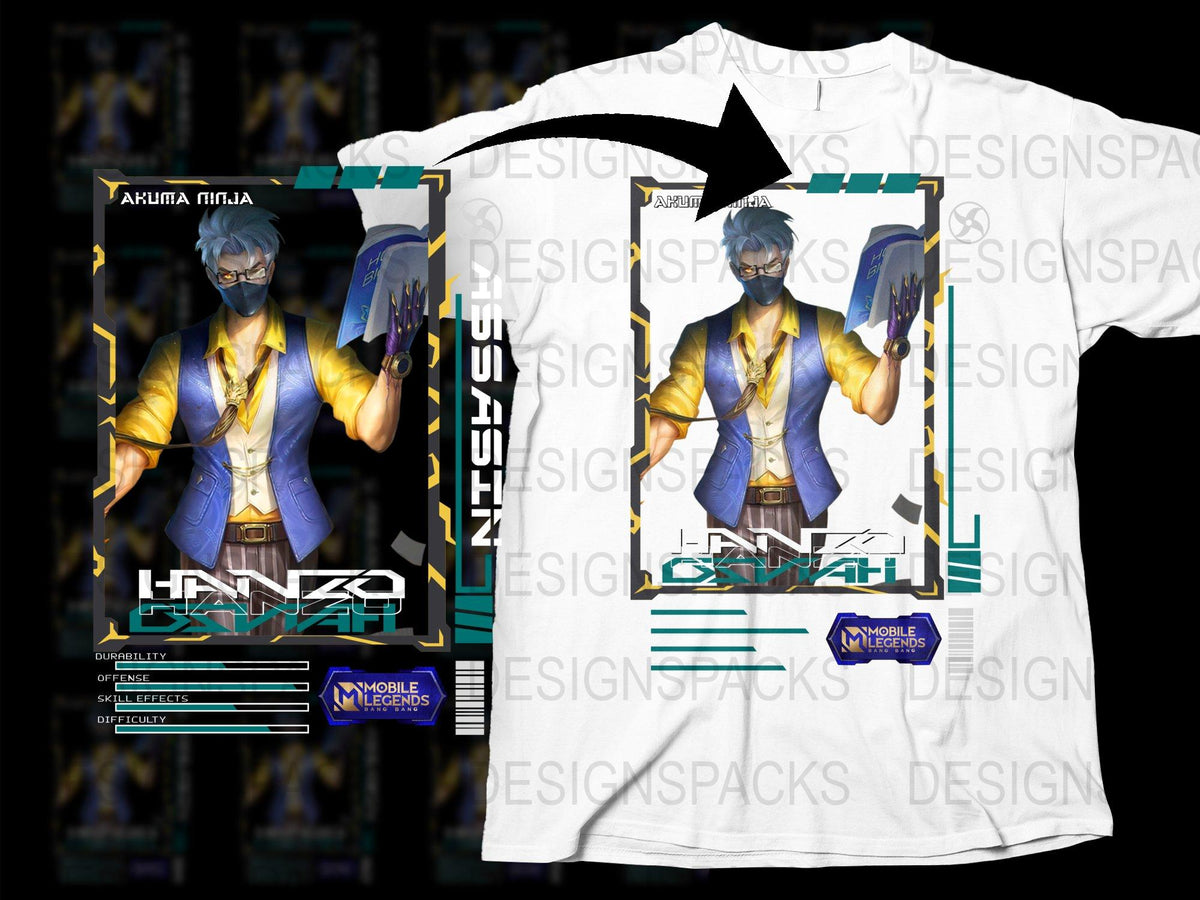 Hanzo Akuma Ninja T-Shirt Mobile Legends Game Inspired Graphic Tee for Gamers Unisex Design