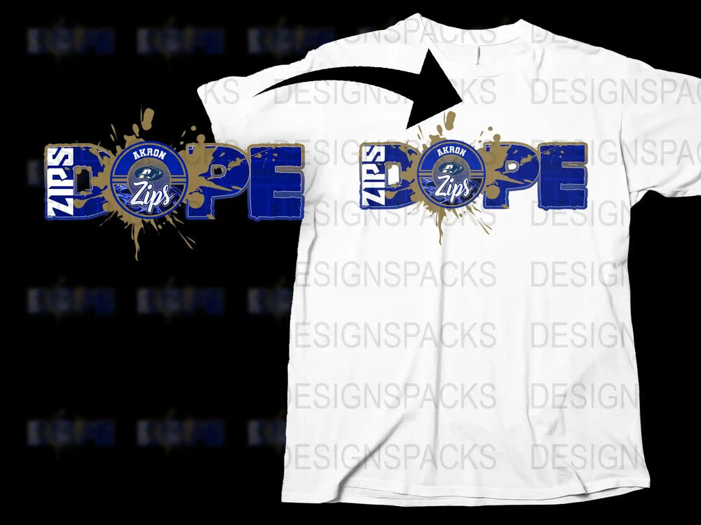 Akron Zips T-Shirt, University of Akron Graphic Tee, Unisex College Apparel, Sports Fan Gift