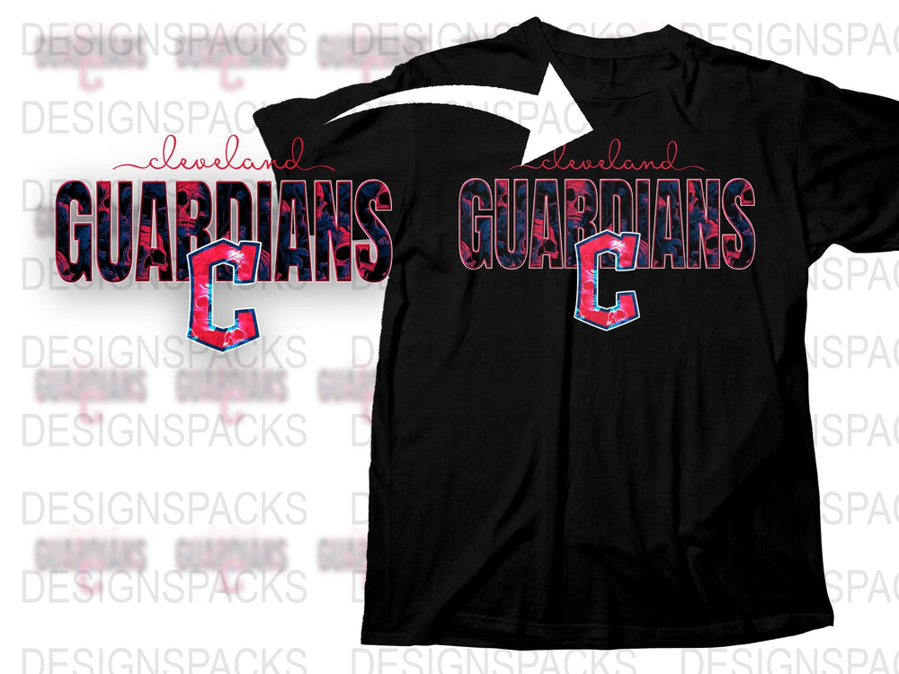 Cleveland Guardians Baseball T-Shirt, Black Tee with Team Logo, Sports Fan Apparel, Unisex Sizes
