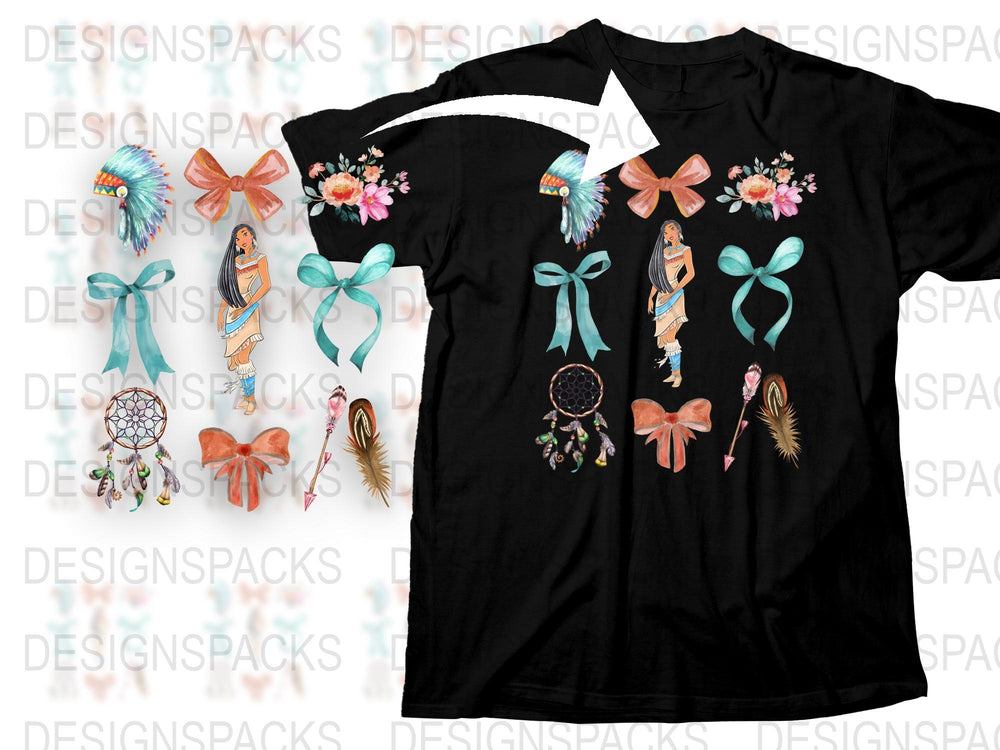 Bohemian Style T-Shirt with Dreamcatchers and Flowers, Women's Fashionable Black Tee, Casual Artsy Top with Vibrant Details