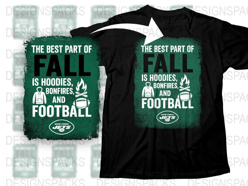 Fall Season Hoodie and T-Shirt Set, Football and Bonfire Graphic Tee, Casual Autumn Wear, Unisex Outfit