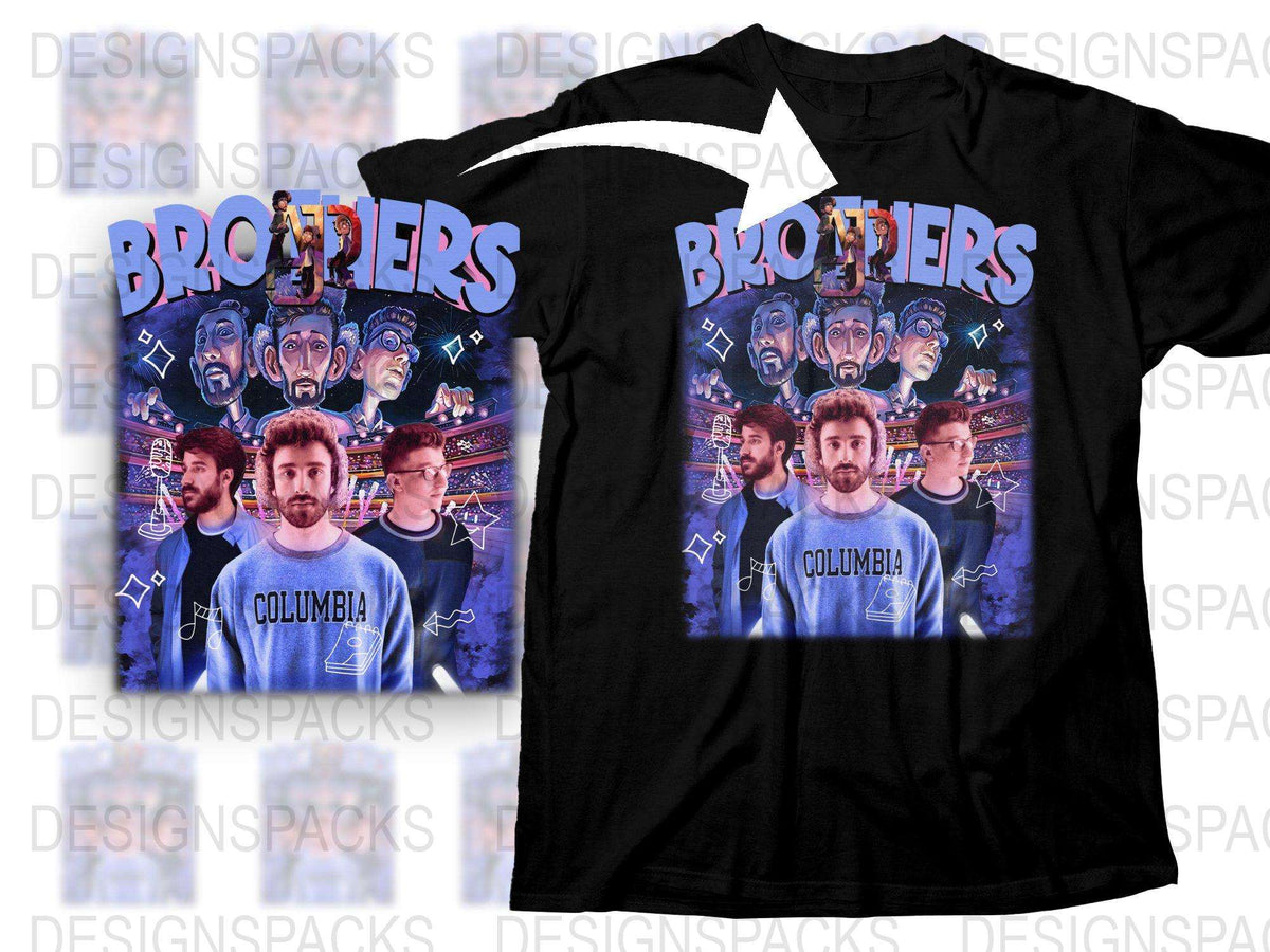 Retro Graphic T-Shirt, Vintage Inspired Brothers Print, Casual Streetwear, Men's Fashion Tee, Unique Gift Idea for Siblings
