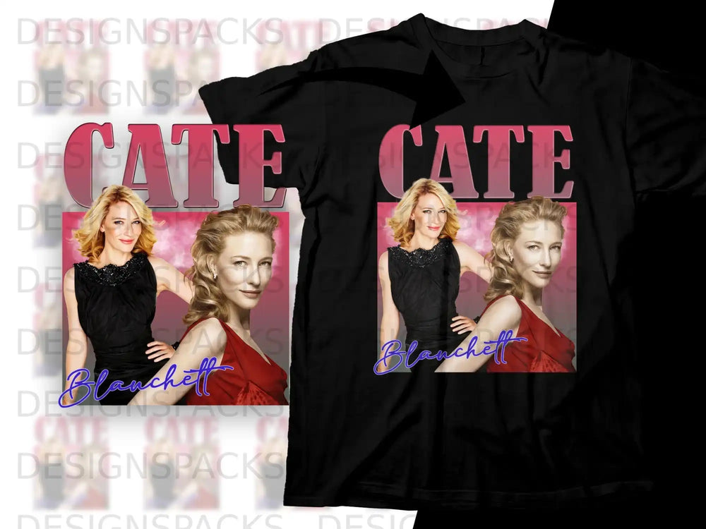 Cate Blanchett t-shirt featuring a portrait of the actress.