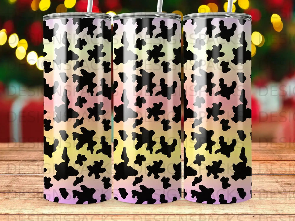 Pink Yellow Purple Ombre Cow Print Tumbler product type
