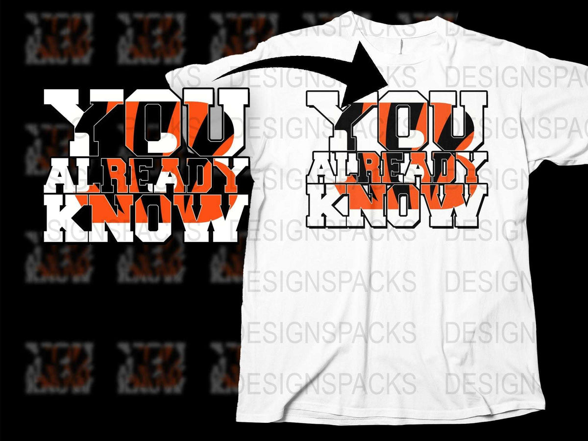 Graphic T-Shirt 'You Already Know' Bold Text Design, Urban Streetwear Style, Black and White Tee, Unisex Fashion Top