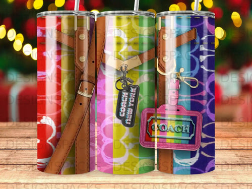 Colorful striped tumbler with 