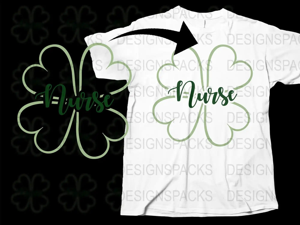 Nurse Shamrock T-Shirt, St. Patrick's Day Nurse Shirt, Green Clover Nursing Tee, Medical Professional Apparel, Unisex Shirt Gift Idea