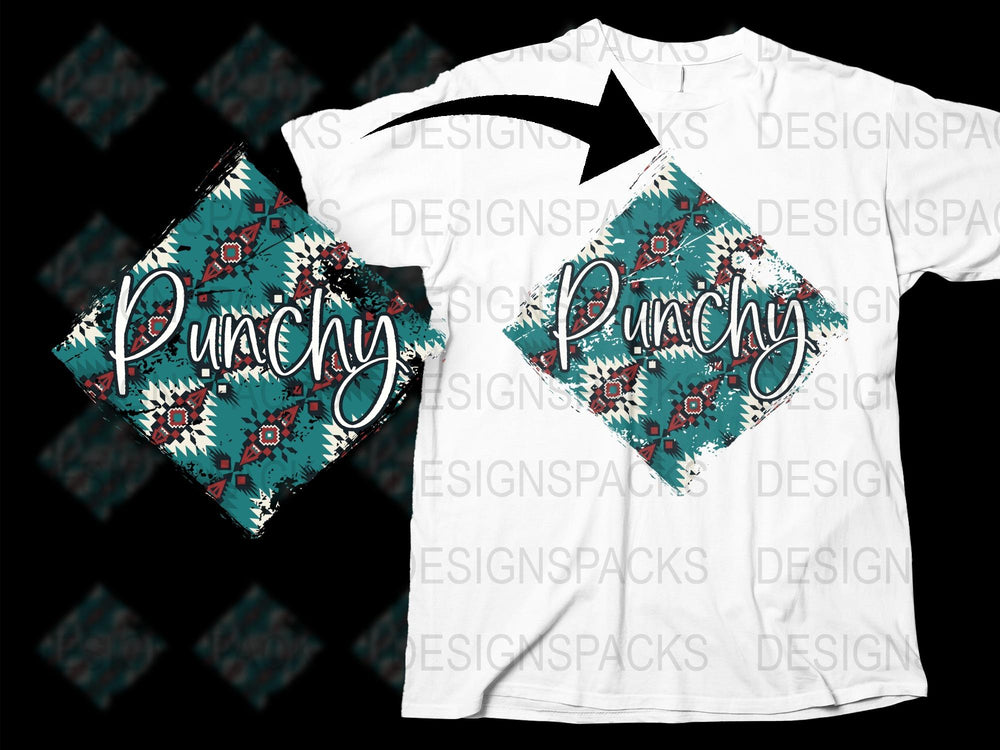 Punchy Teal Aztec Pattern T-Shirt, Boho Chic Graphic Tee, Casual Summer Fashion Top for Men and Women